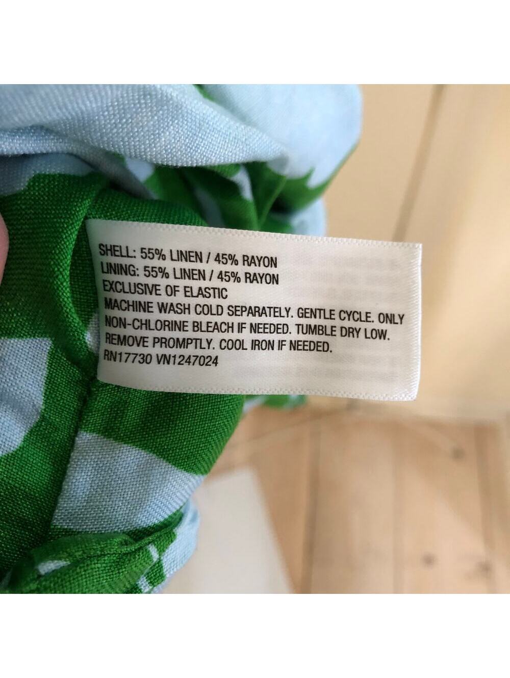 Kate Spade X Target NWT Classic Rose Ruched Linen Floral Tank Top Green/White M - Picture 9 of 12